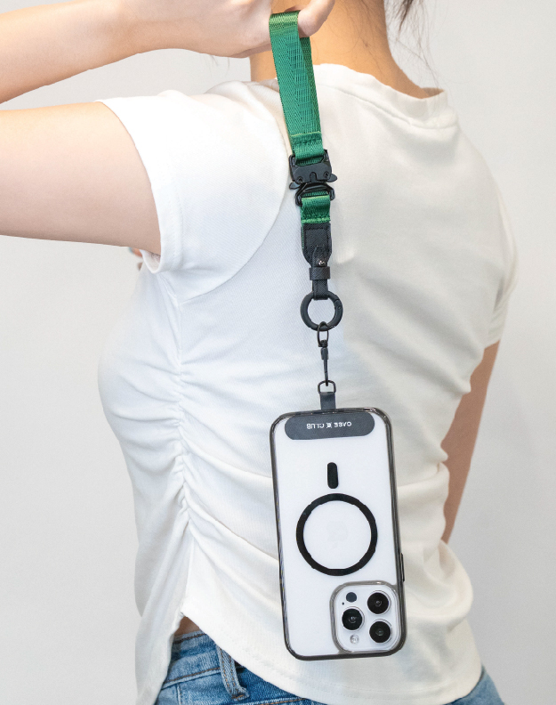 navy/green crossbody 2 in 1 lanyard
